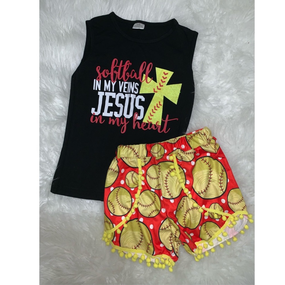 ❗️SOLD❗️Boutique Outfit Softball Outfit Jesus